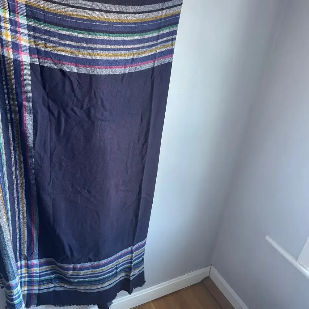GAP Navy Blue Striped Scarf Shawl Blanket Preppy 51